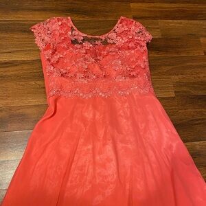 Women party long lace top dress/ size M